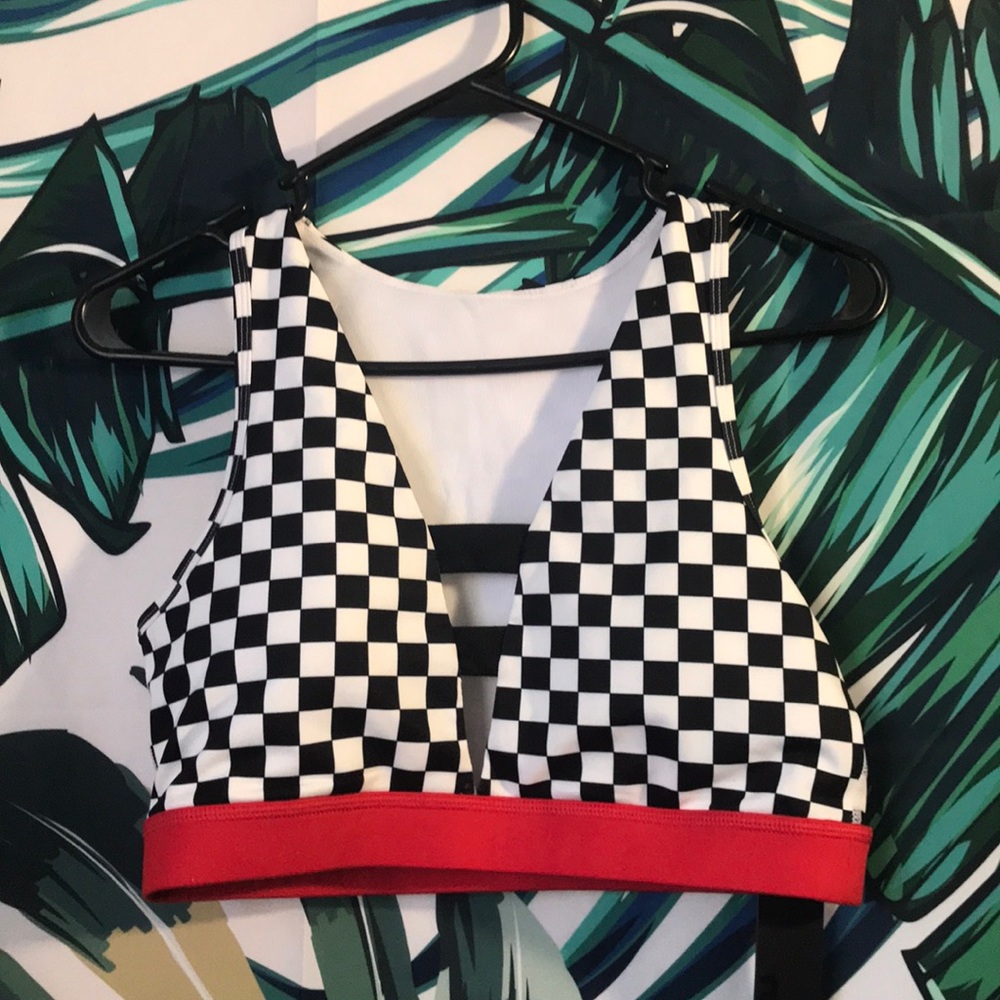 Checkered Bra/ sports bra